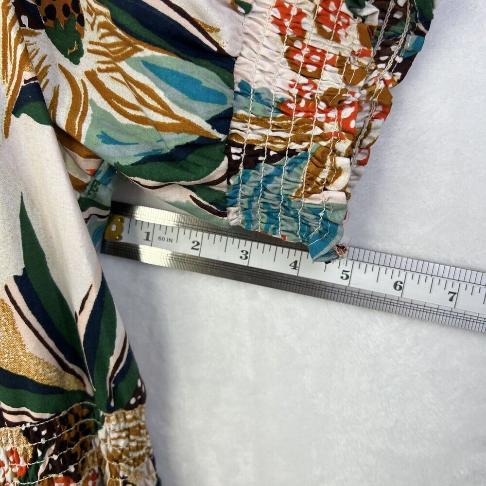 Floral 3X Maxi Tiered Cottage Feminine Puffy Sleeves Off Shoulder Long Dress - Picture 13 of 15